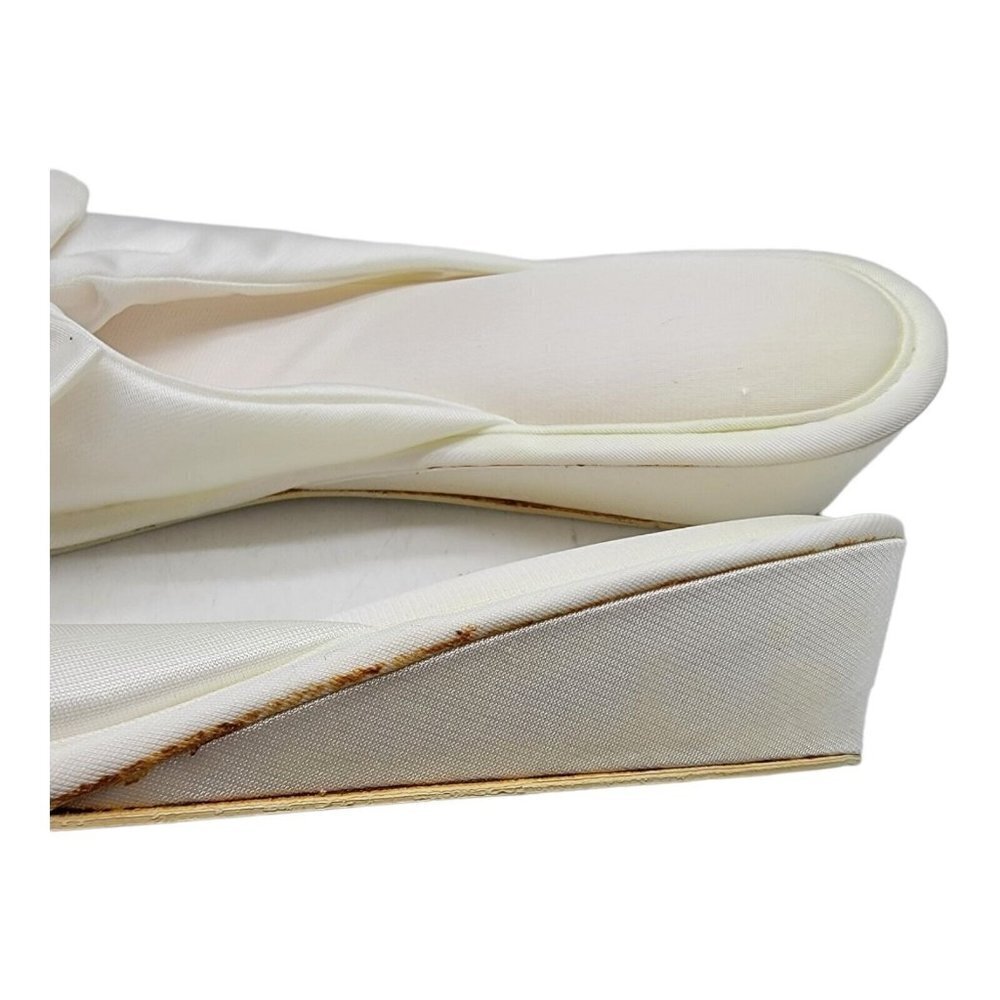 COPY - Vanity Fair Slippers Womens Sz L 8/9  Nylon Satin Peep Toe Vintage Made … - Picture 6 of 16